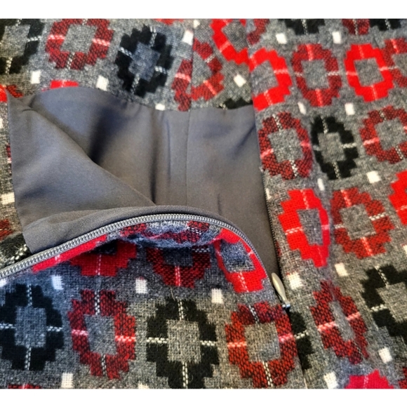 Talbots Womens Wool Blend Mini Skirt Size 4 Multicolor Academia Preppy Geo - Picture 4 of 9